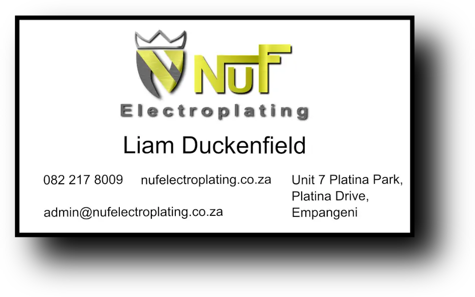 NUF Electroplating Business Card Side 2