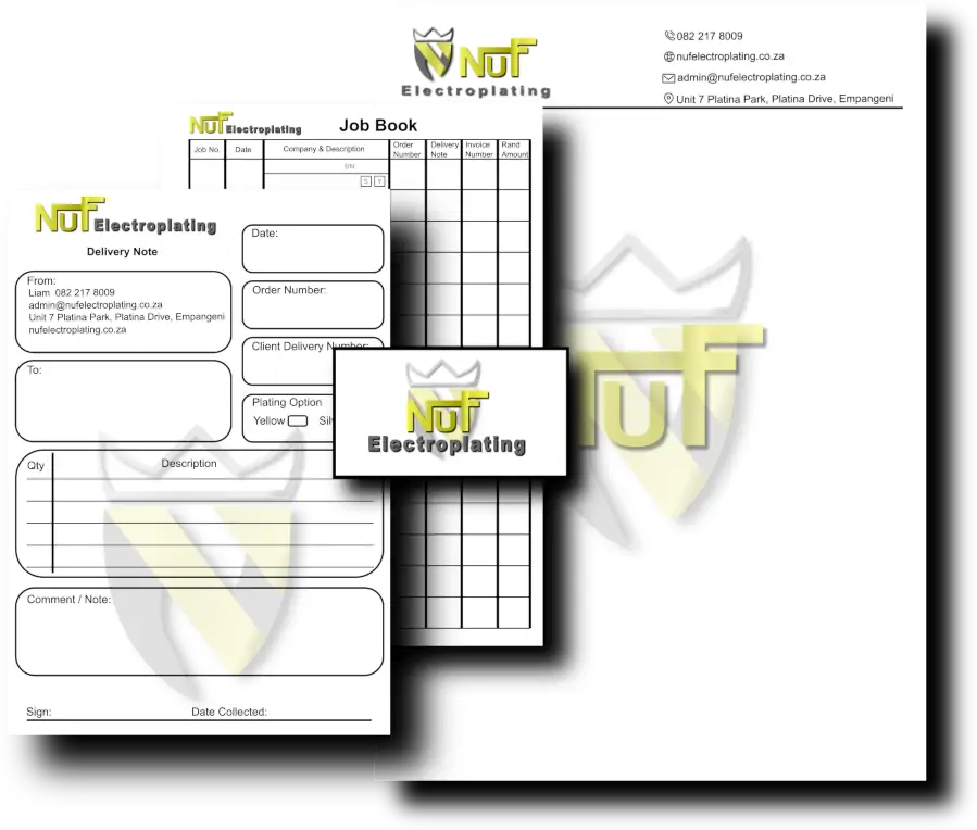 NUF Electroplating – Logo and Corporate Stationery